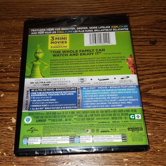 Dr. Seuss's The Grinch (4K Ultra HD, 2019, Canadian) - Picture 2 of 3